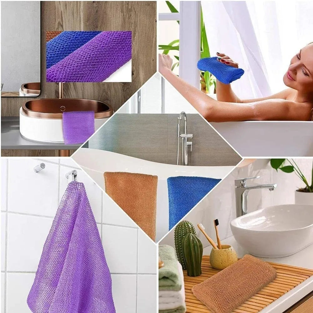 Exfoliating Mesh African Exfoliating Net Sponge Long Strip Skin Smoother African Net Long Net Smooth Skin Back Scrubber