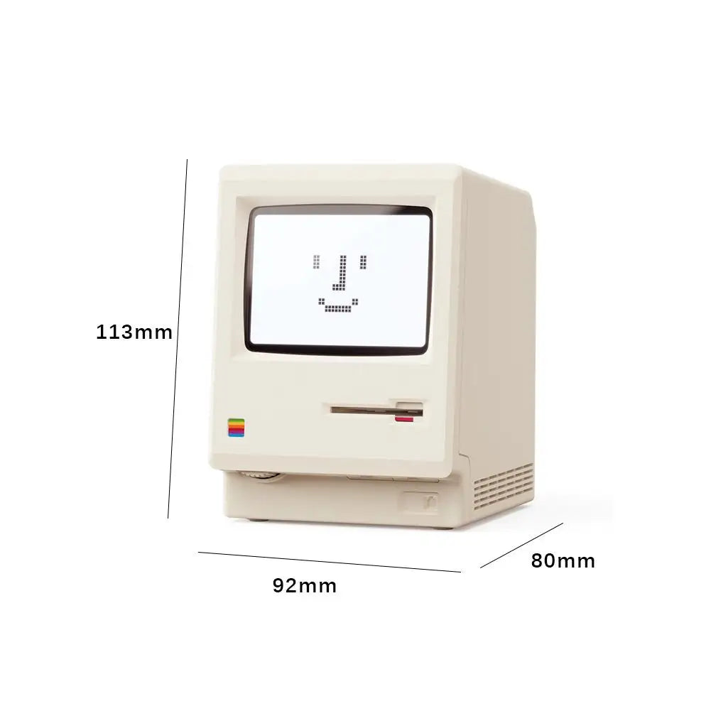 Retro Macintosh Shaped LCD Electronic Alarm Clock with Backlight Desktop Calendar Digital Thermometer Clock Snooze Table Clock