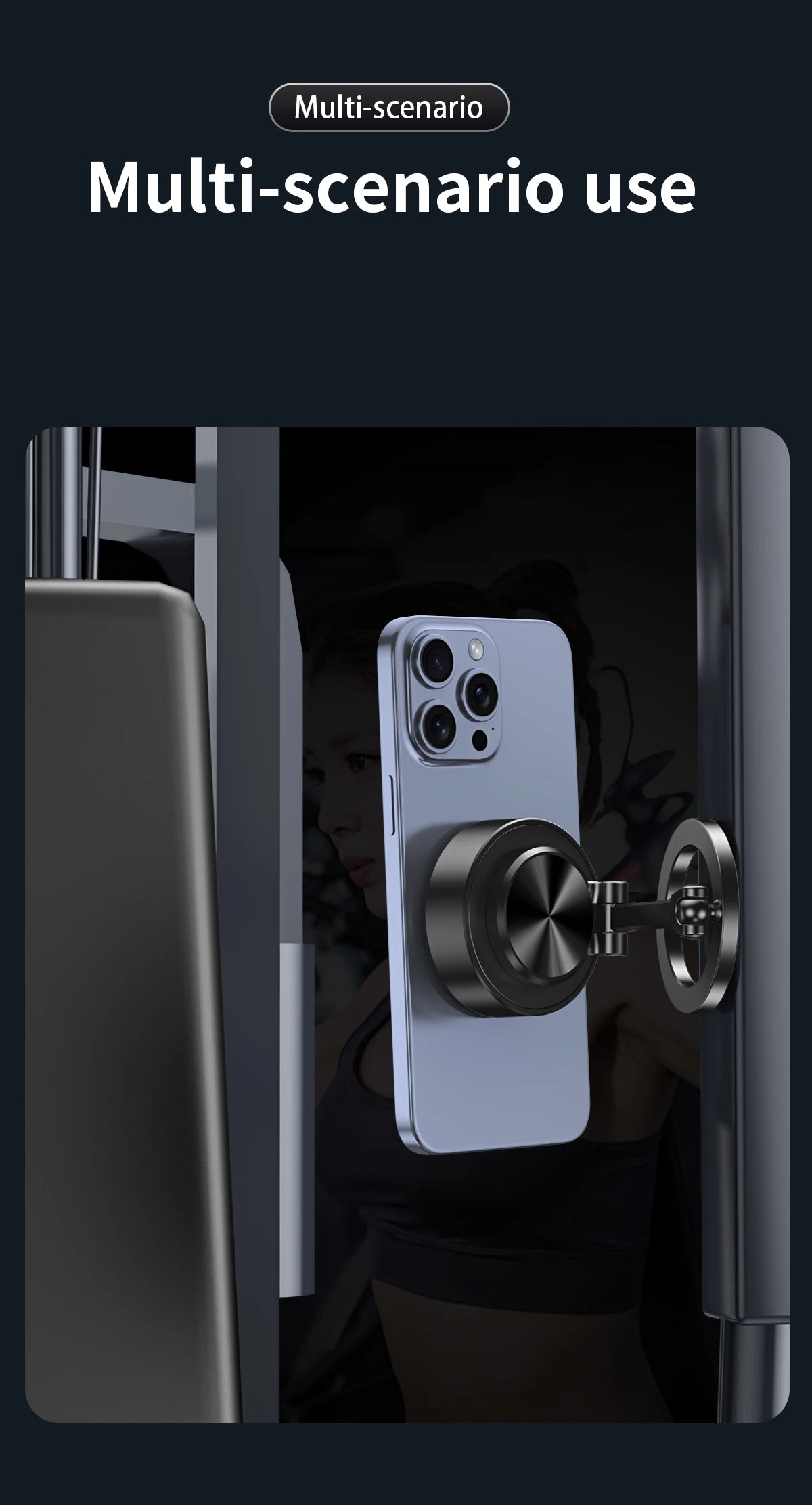 Double Sides Car Phone Holder Magnetic Vacuum Adsorption Bracket with Wireless Charger 360 degree Rotating Car Phone Stand