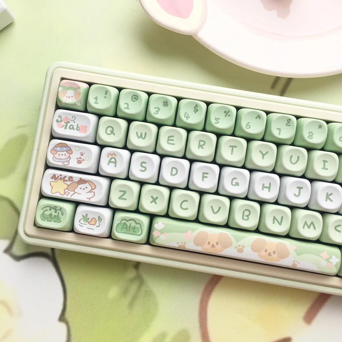 95 Keys artoon Cute Puppy Cat Kitty Keycaps GMK PBT Keycap MOA Profile Dye Sublimation For  DIY Mechanical Keyboard Girls Gift