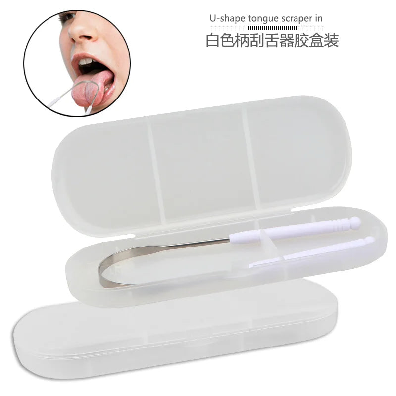 Stainless Steel Tongue Scraper Cleaner Fresh Breath Cleaning Coated Tongue Toothbrush Oral Hygiene Care Tools Raspador De Lengua