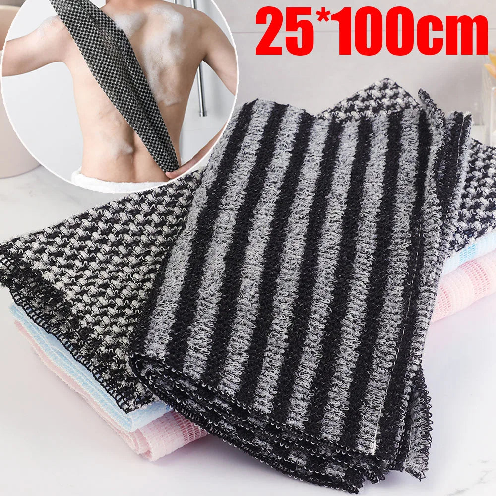 Exfoliating Scrub Shower Towels Double Effect Nylon Bath Towel Japanese Rubbing Washcloth for Back Body Bathroom Accessories