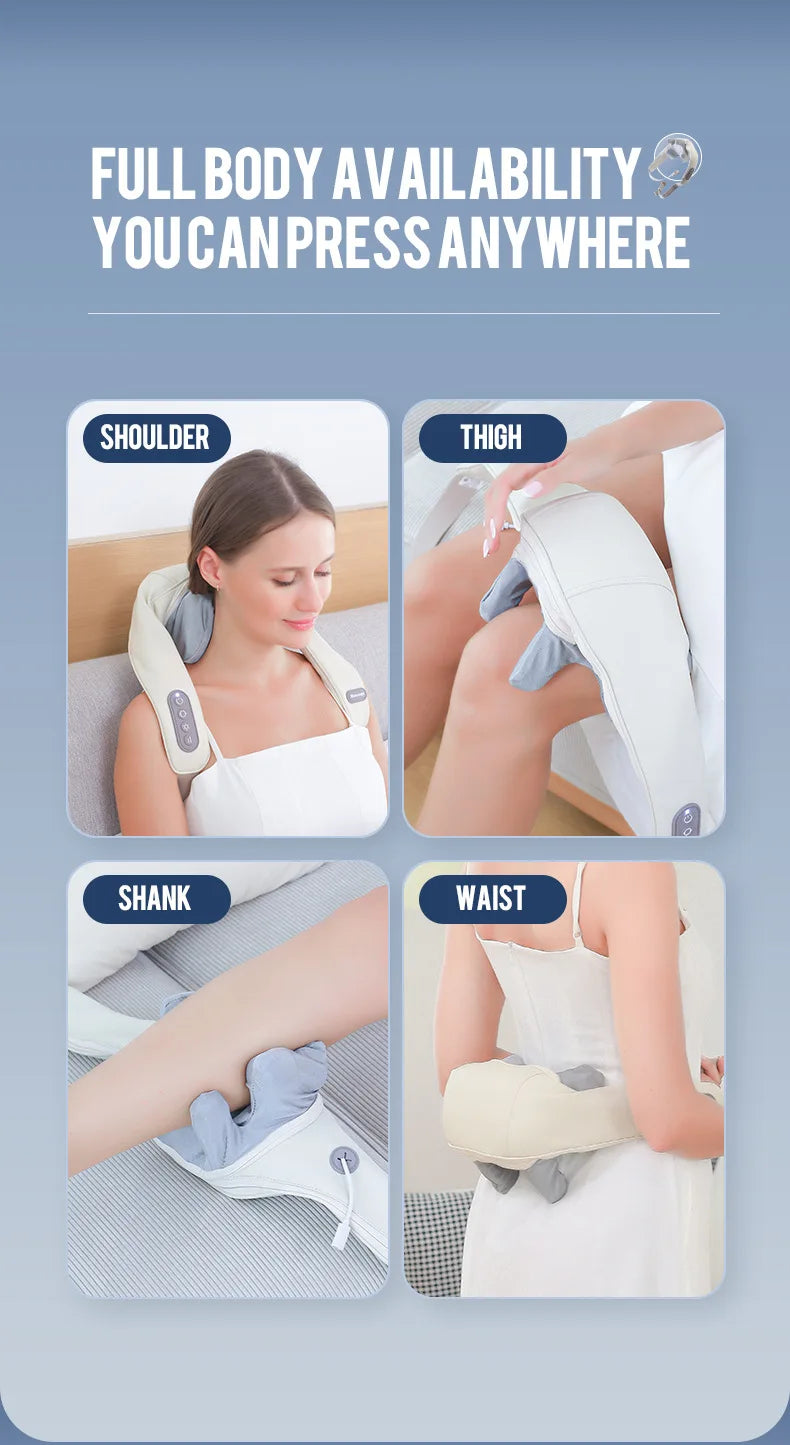 Wireless Neck And Back Massager Neck And Shoulder Kneading Massage Shawl Neck Cervical Relaxing Trapezius Massager