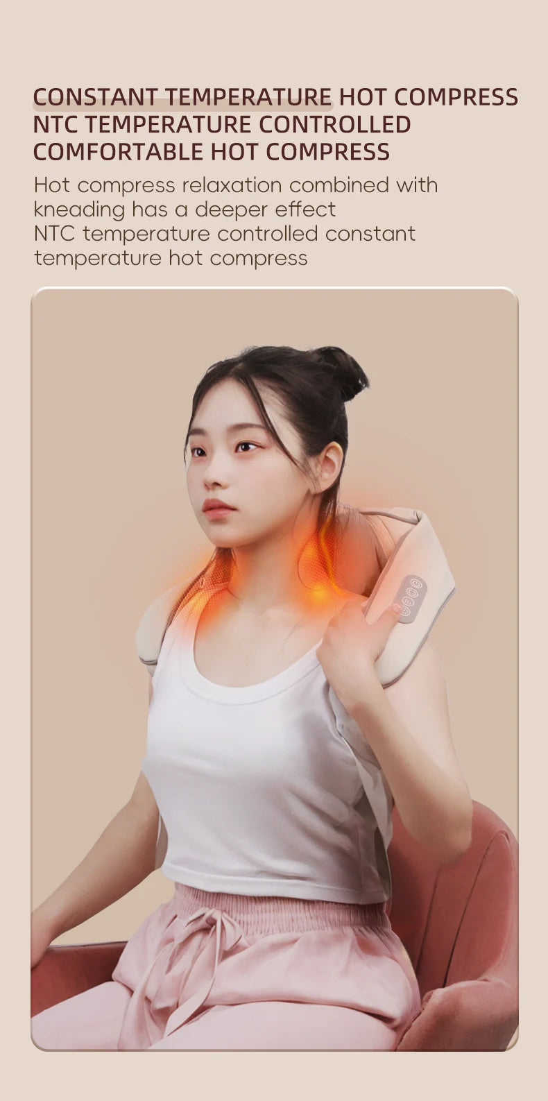 Neck And Shoulder Massager Wireless Shoulder And Back Kneading Massage Shawl Trapezius Neck Cervical masajeador