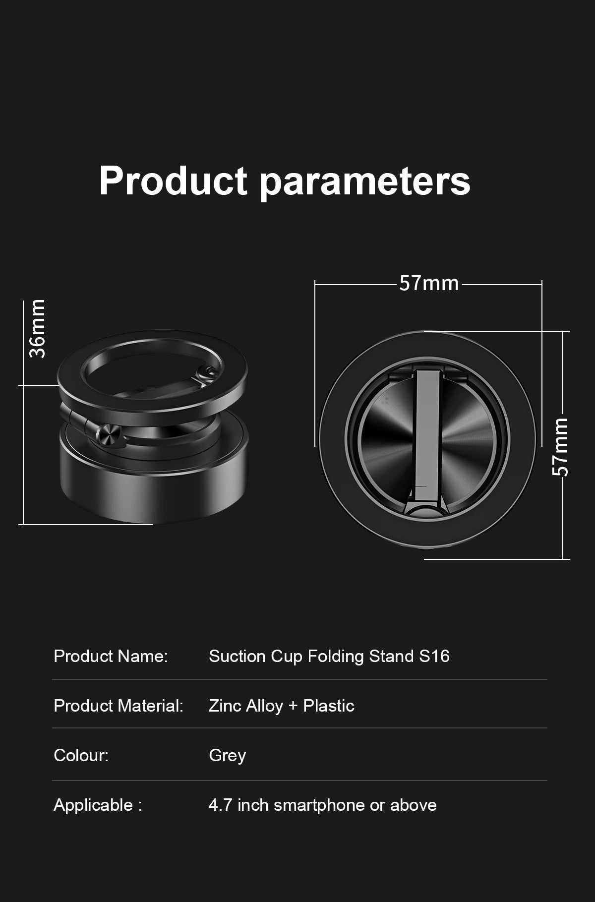 Double Sides Car Phone Holder Magnetic Vacuum Adsorption Bracket with Wireless Charger 360 degree Rotating Car Phone Stand