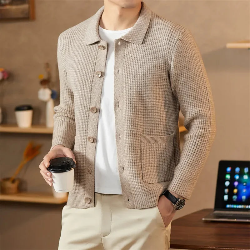 Cardigan Male Sweater Man Clothes Modern Slim Fit Lightweight Fabric Versatile Daily Wear Office Home Streetwear Chic Look New