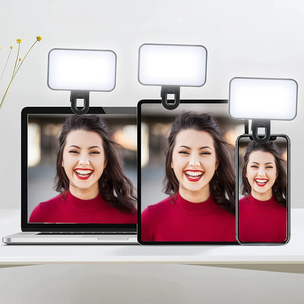 Mini Selfie Fill Light Rechargeable 3 Modes Adjustable Brightness Portable For Mobile Phone Computer LED Fill Light