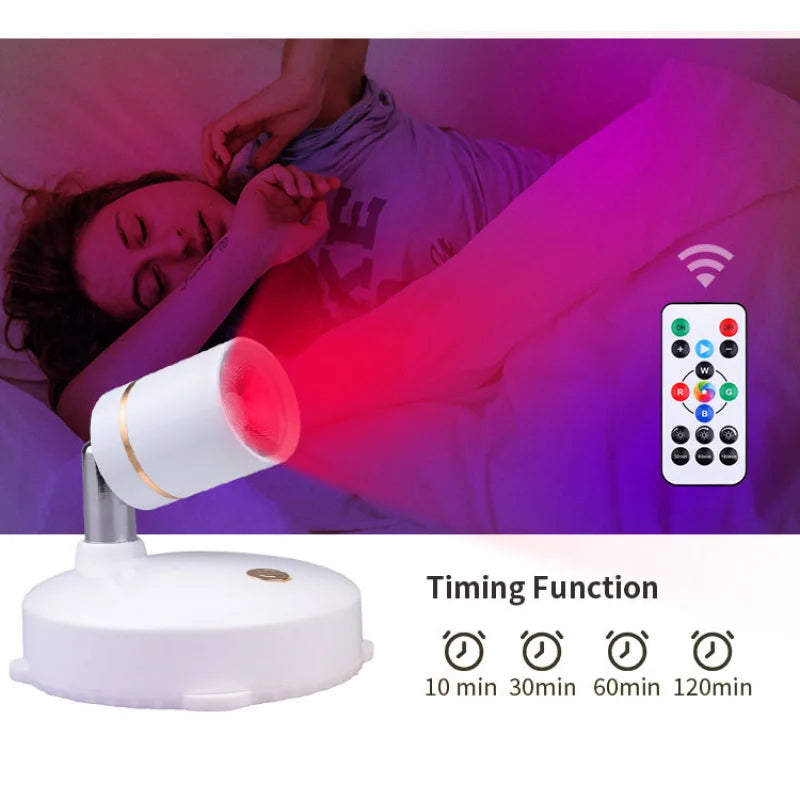 Indoor Wireless Led Spotlight Battery Powered Lights Wireless Wall Decoration Accent Light Mini RGB Spotlight For Lighting Home