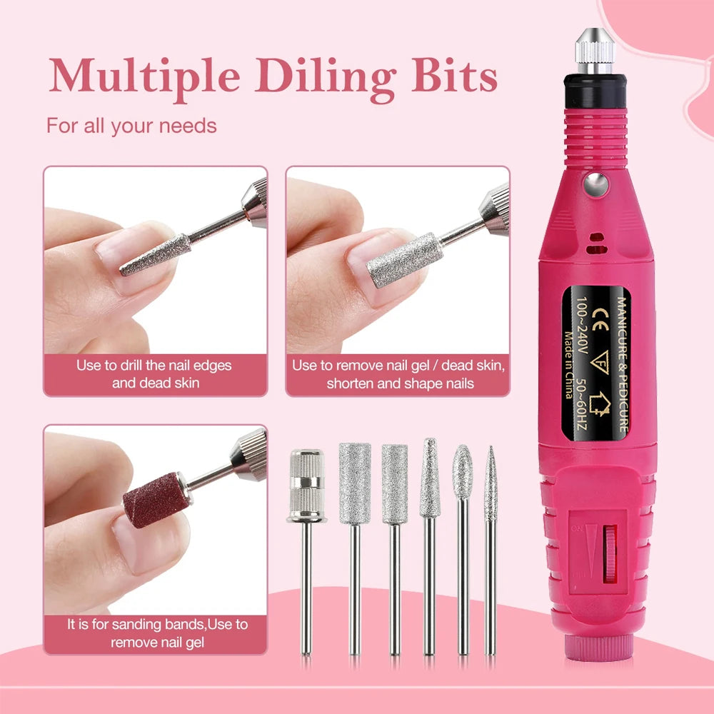 Nail Sander Set Electric Nail Drill Machine Grinding Equipment Milling Cutter For Manicure Pedicure Strong Polishing Tools