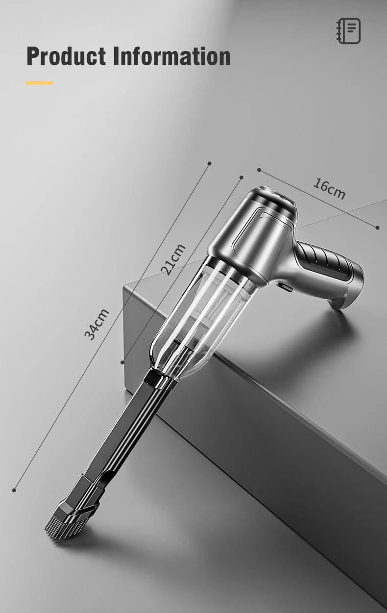 Brushless Car Vacuum Cleaner Cordless Handheld Auto Vacuum Home & Car Dual Use Mini Vacuum Cleaner with Builtin Battrery