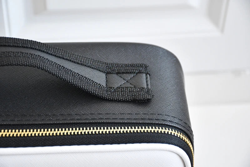 New LED Lighted Cosmetic Case with Mirror Waterproof PU Leather Portable Travel Makeup Storage Bags