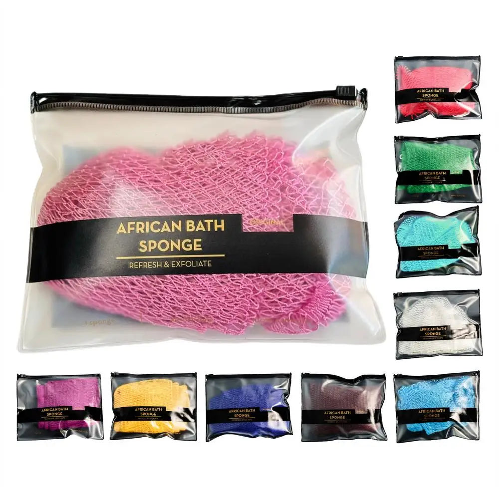 Colorful African Net Cloth Washcloth Body Exfoliator Reusable Bath Sponge Washcloth African Scrubbing Long Net Rag Shower