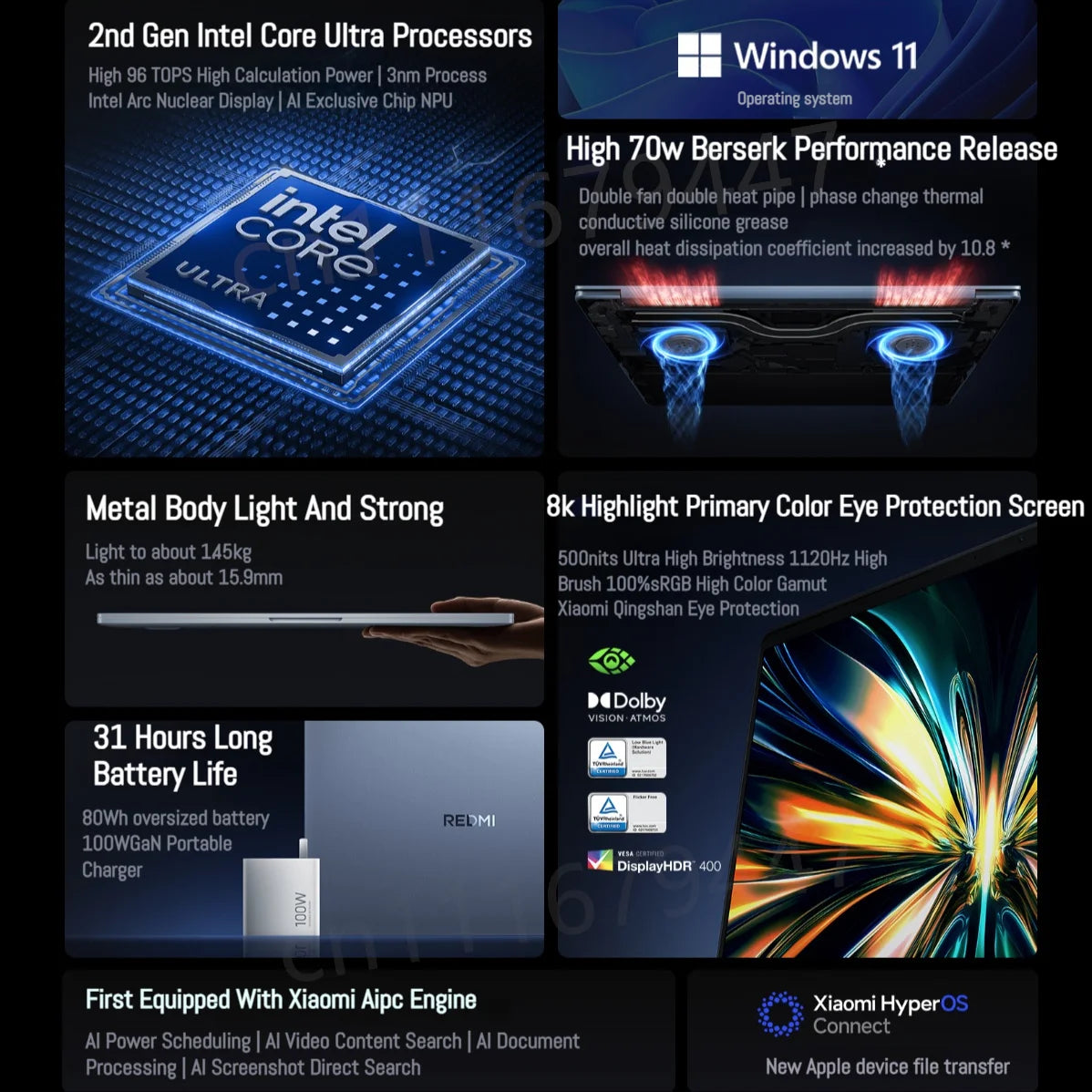 Xiaomi Laptop REDMI Book Pro 14 2025 Laptop Ultra5-225H/Ultra7-255H/16GB/32GB/1TB/2.8K/120Hz