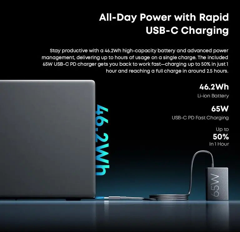 CHUWI CoreBook X Gaming Laptop AMD R5-7430U 16GB DDR4 RAM 512GB SSD 14.1 inch FHD Screen Lightweight Notebook 4.3 GHz Windows 11