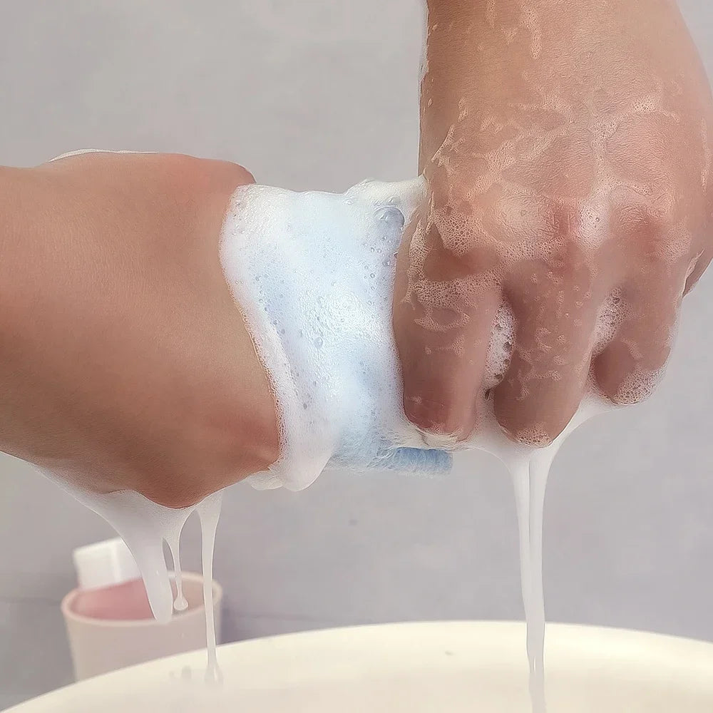 Exfoliating Scrub Shower Towels Double Effect Nylon Bath Towel Japanese Rubbing Washcloth for Back Body Bathroom Accessories