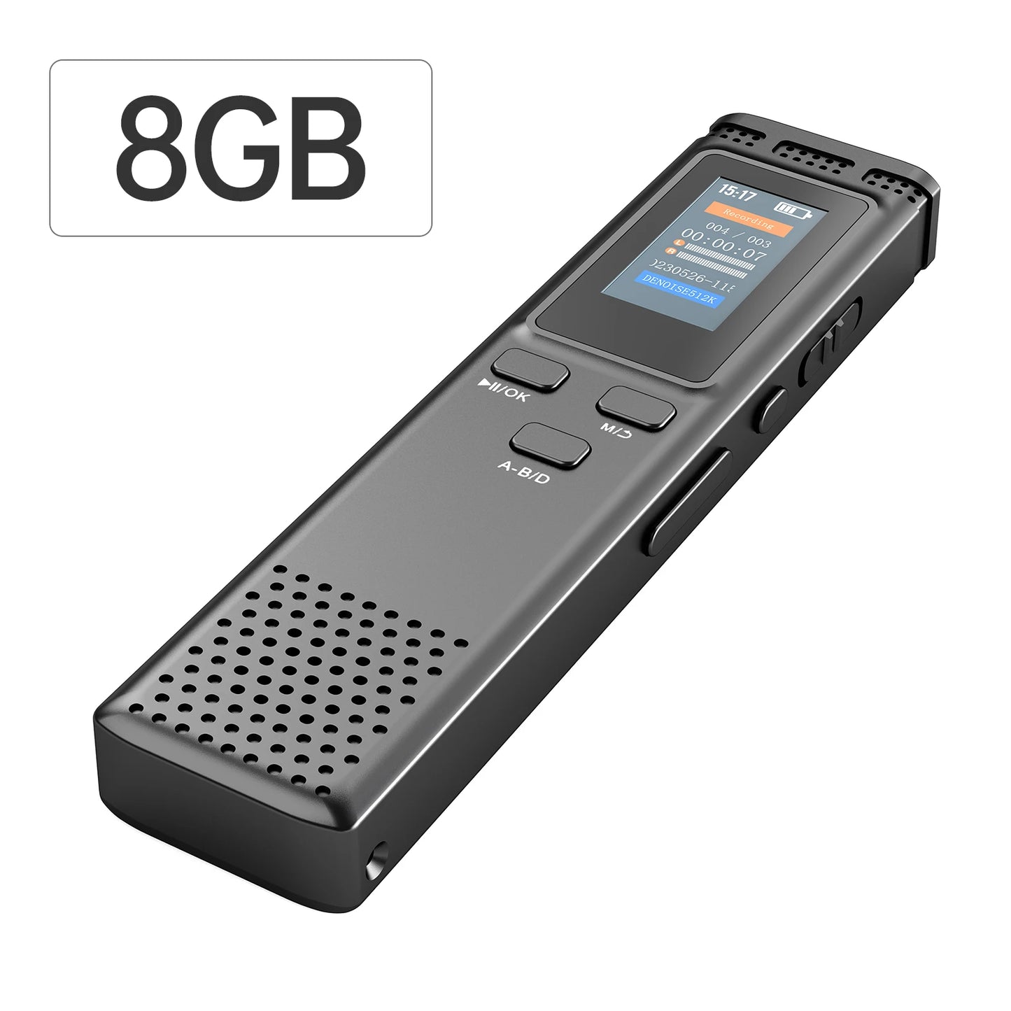 64GB/16GB/8GB Digital Voice Recorder Voice Activated Audio Recording Noise Reduction with Playback MP3 Music Player 288hrs