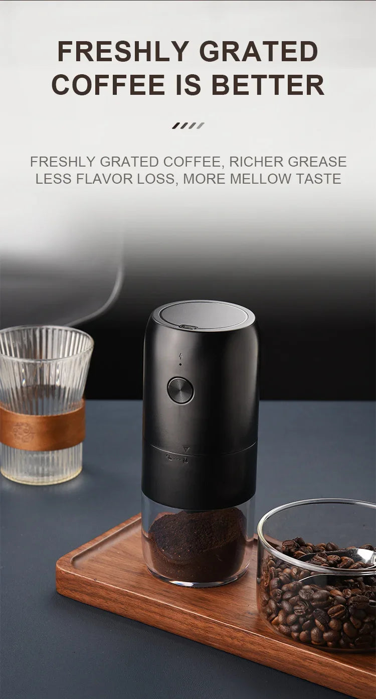New Professional Portable Electric Coffee Grinder 1800mAh Strong Power Fast Bean Grinding Charging Low Noise Powder