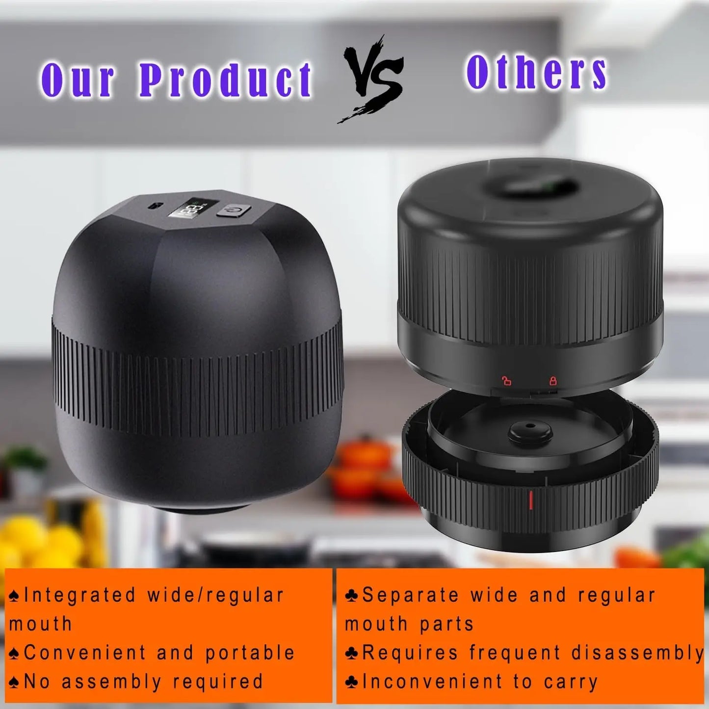 Electric Automatic Kitchen Mini Mason Jar Vacuum Sealer Kit - Pump Machine with Lids Food Preservation Jar Sealer Set