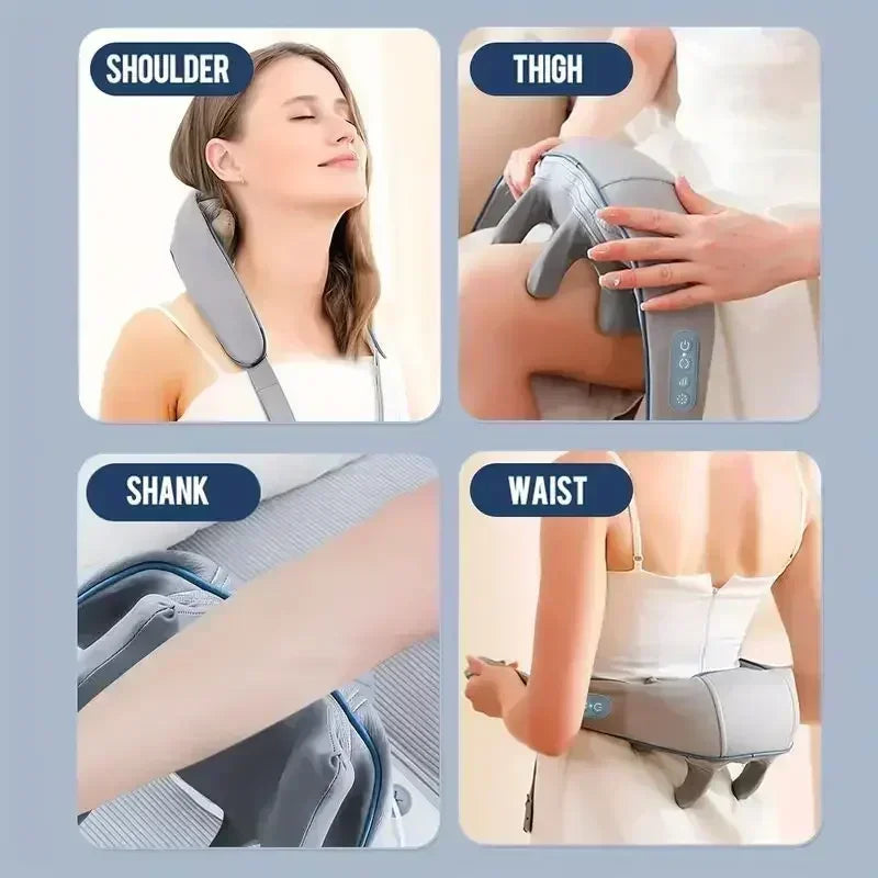 3D Kneading Neck Massager with Heat - Multi-Function Therapy for Shoulder, Back & Cervical Muscle Relaxation