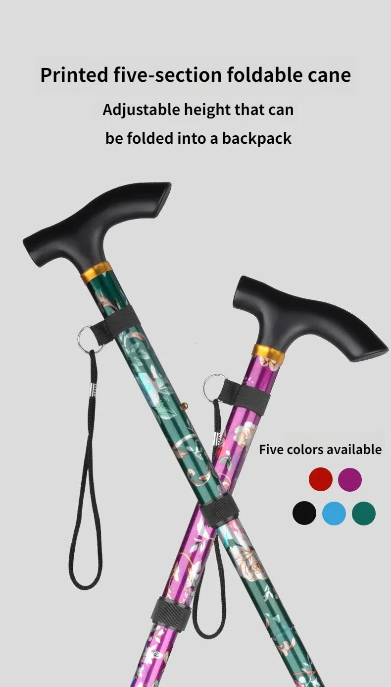 Outdoor Walking Sticks Hiking Camping Mountaineering Poles Telescopic Baton Trekking Poles Folding Cane Crutches Pole Unisex