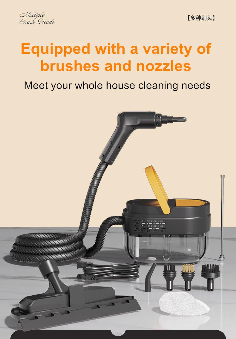 1.6L Handheld Steam Cleaner for Home, Multi-Purpose Portable Steamer for Floors, Tiles, Grout, Carpet, Windows 2500W Powerful