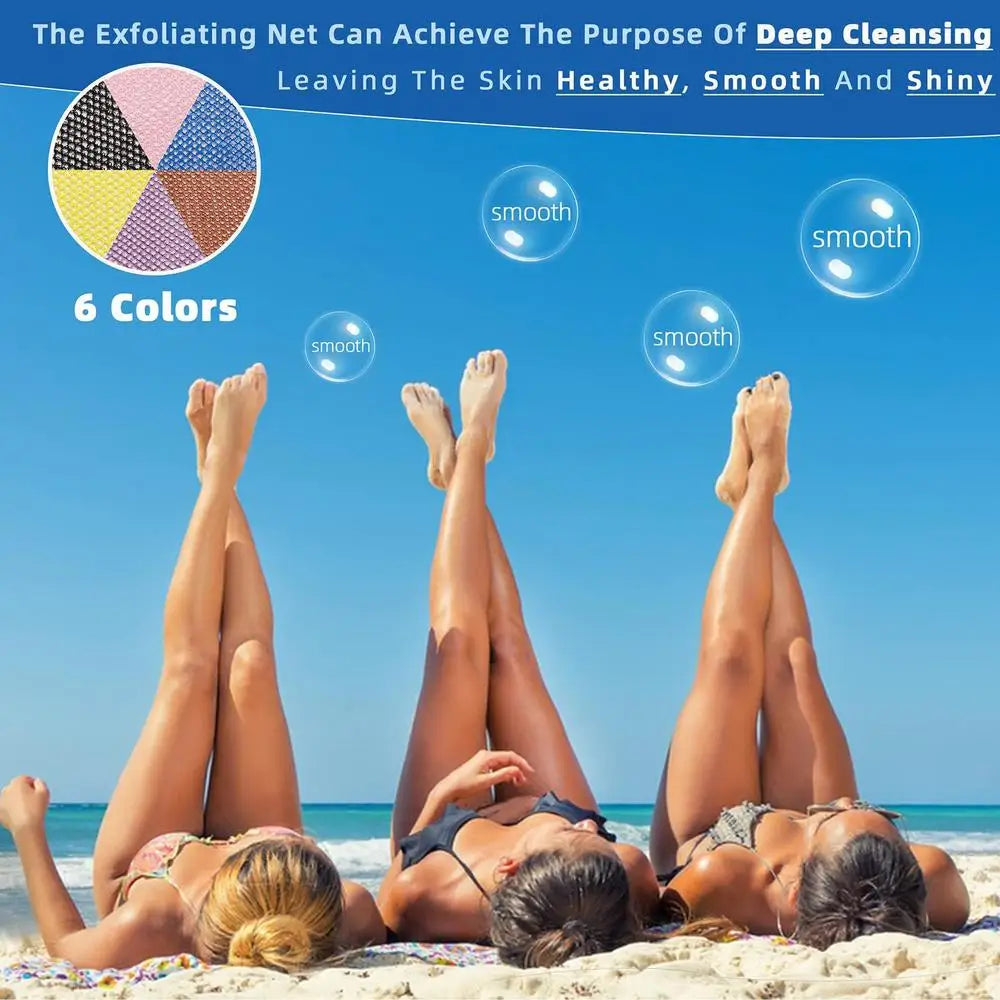 Colorful African Net Cloth Washcloth Body Exfoliator Reusable Bath Sponge Washcloth African Scrubbing Long Net Rag Shower