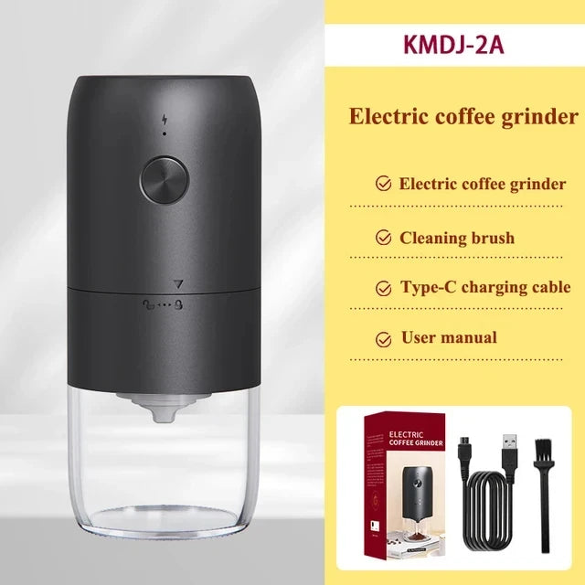 New Professional Portable Electric Coffee Grinder 1800mAh Strong Power Fast Bean Grinding Charging Low Noise Powder