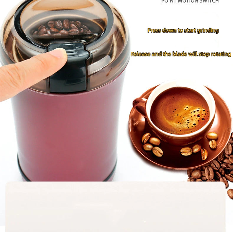 Household electric grinding machine. Household dry grinder, portable coffee machine for grains and miscellaneous grains, grinder