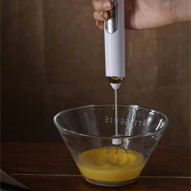 Handheld Double Stick Wireless Whisk Custard Foamer Mini Portable Blender Coffee Milk Three Speed Control Egg White Whipped USB