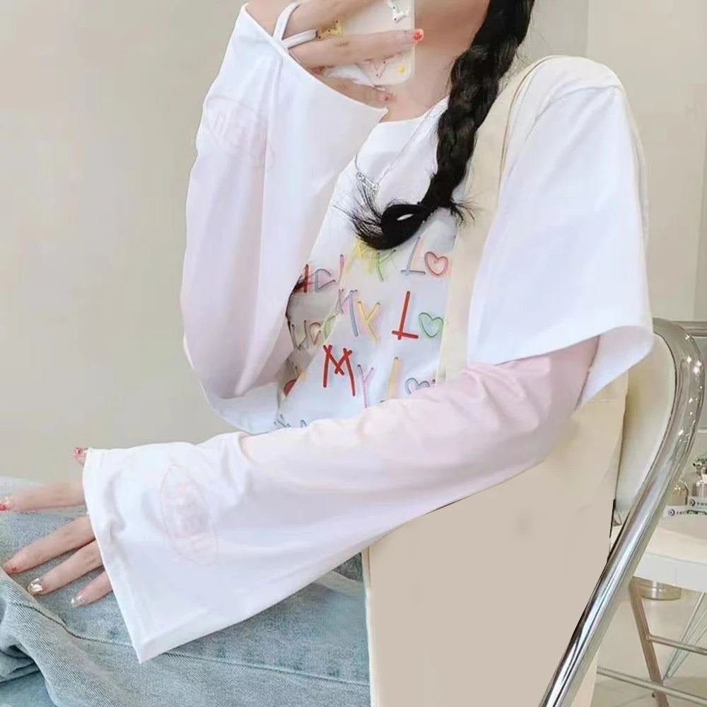 Loose Cycling Arm Sleeves Ice Fabric  UV Protection Sunscreen Running Sleeve Outdoor Sport Cycling Arm Warmers Men Women YZL05