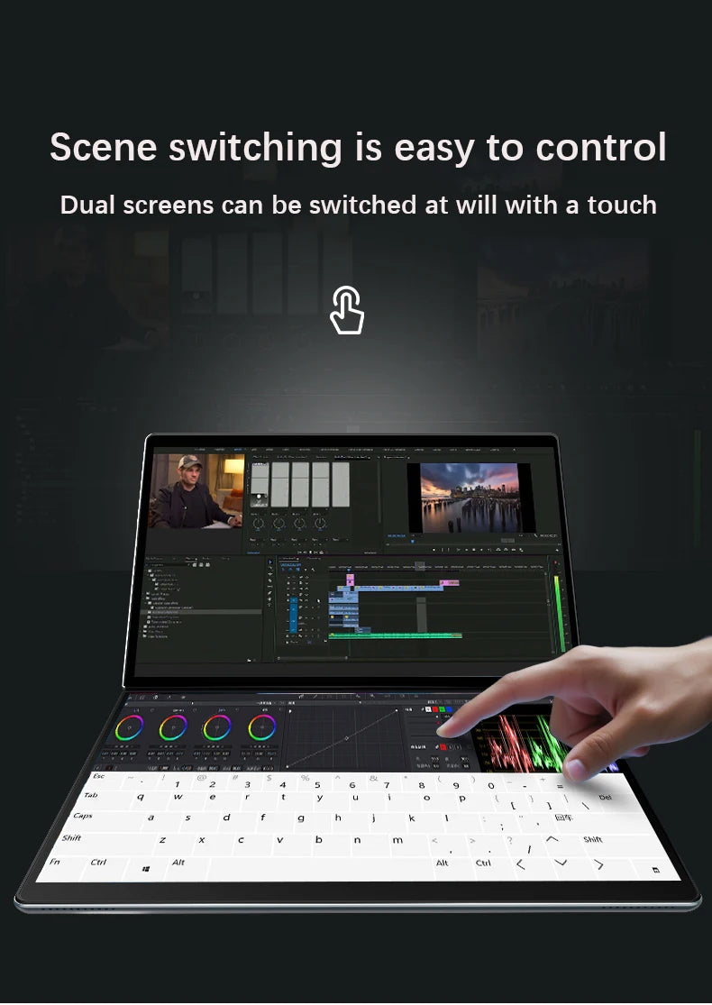 GLF-S2 Dual Screen Laptop 10.9+10.95 Inch Windows 11 Touchscreen Notebook Intel i3 1215U N100 WIFI 6 Laptop Tablet Computer