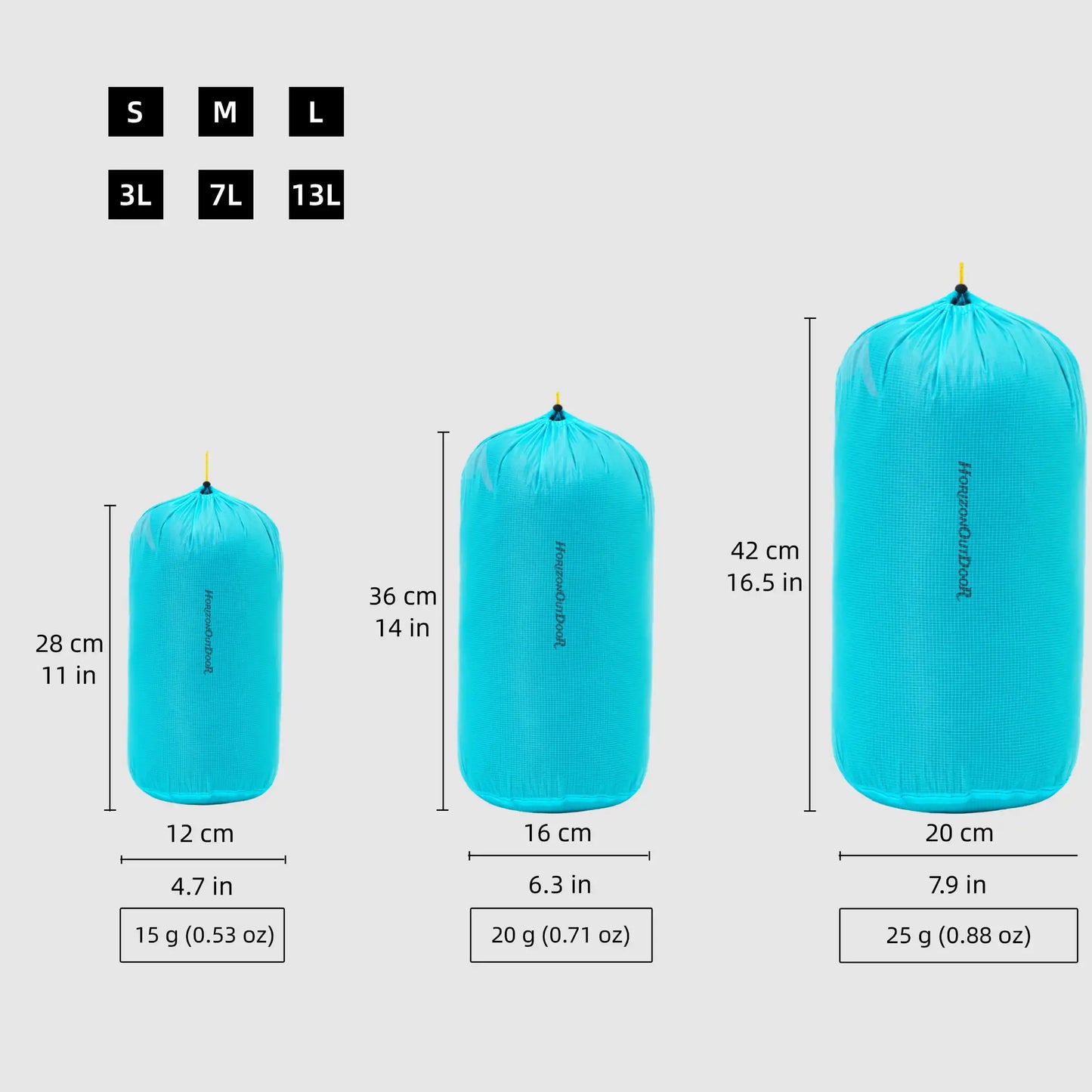 [HODR] Ultralight Stuff Sack Ultra-SIL Ripstop Water-Resistant Ultralight Ditty Bags Drawstring for Traveling Hiking Backpacking