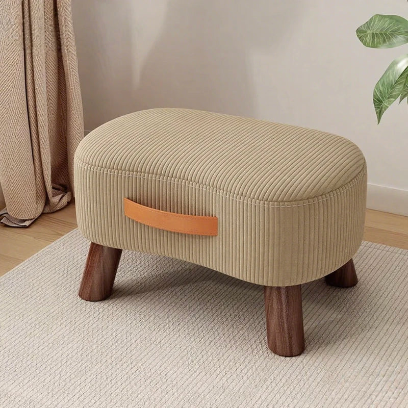 Household    Stool   Footstool   Wood Material   Living Room Furniture   Wooden Frame   Fabric