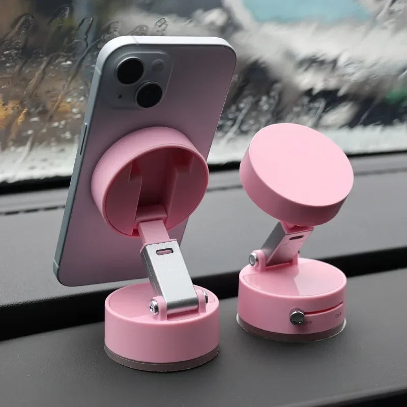 Vacuum Adsorption Magnetic Suction Cup Phone Mount Double Sided Hands-Free Magnetic Cell Phone Holder For Car/Gym/Mirror/Smoot