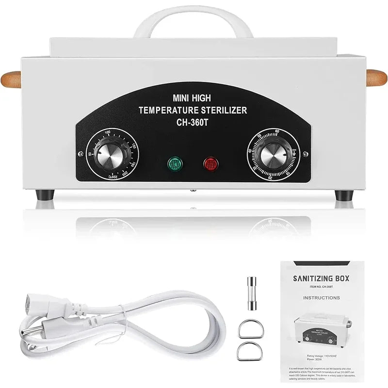 Electric High Temperature Disinfection Box Dry Heat Sterilizer For Manicure Dental Treatment Beauty Salon Nail Tools Equipment