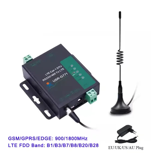 Serial Port RS232 RS485 To GSM 4G LTE CAT1 Converter Model Support MQTT HTTP G771-E