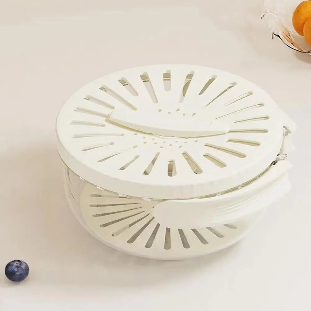 Food Grade Double-Layer Draining Bowl, Fruit Strainer, Colander Bowl with Lid Handle, Bpa Free for Efficient