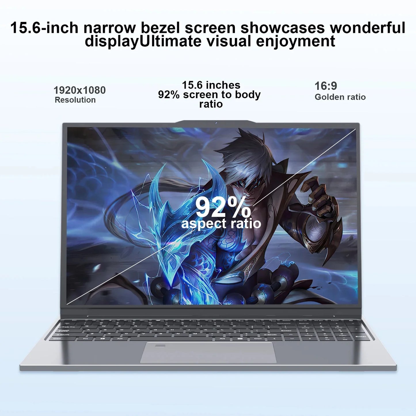 15.6" IPS Laptop Computer Intel Core i7 6500U i3 6100U Win11 Backlit Keyboard Fingerprint PC 16GB RAM 1TB SSD Notebook PC Gamer