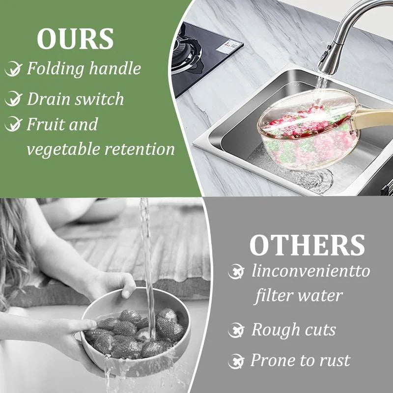 Vegetable Fruit Cleaning And Drainage Basket Folding Water Filter Net Fresh Keeping Box Cleaning Basket  Kitchen storage Gadg