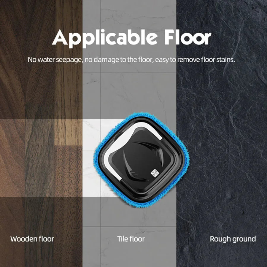 Household floor care robot, USB rechargeable, with humidifier function, combined with care solution,Waxing / Lightening / Care