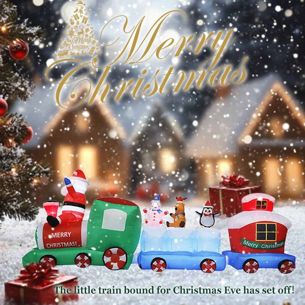 2025 Christmas inflatables Santa 240cm Glowing Santa Claus with LED Outdoor Home Cafe Decoration Party Garden Xmas Decor