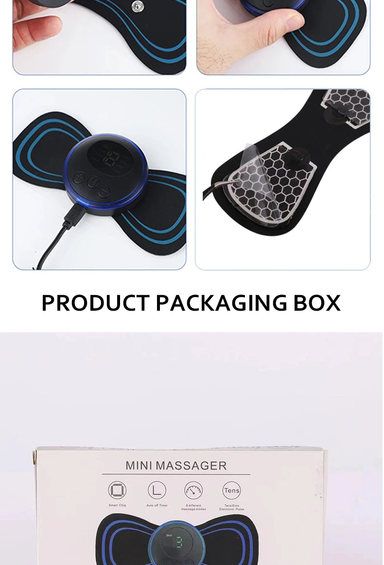 Rechargeable neck massager electric neck massage to relieve pain EMS acupoint muscle stimulation relaxation massage
