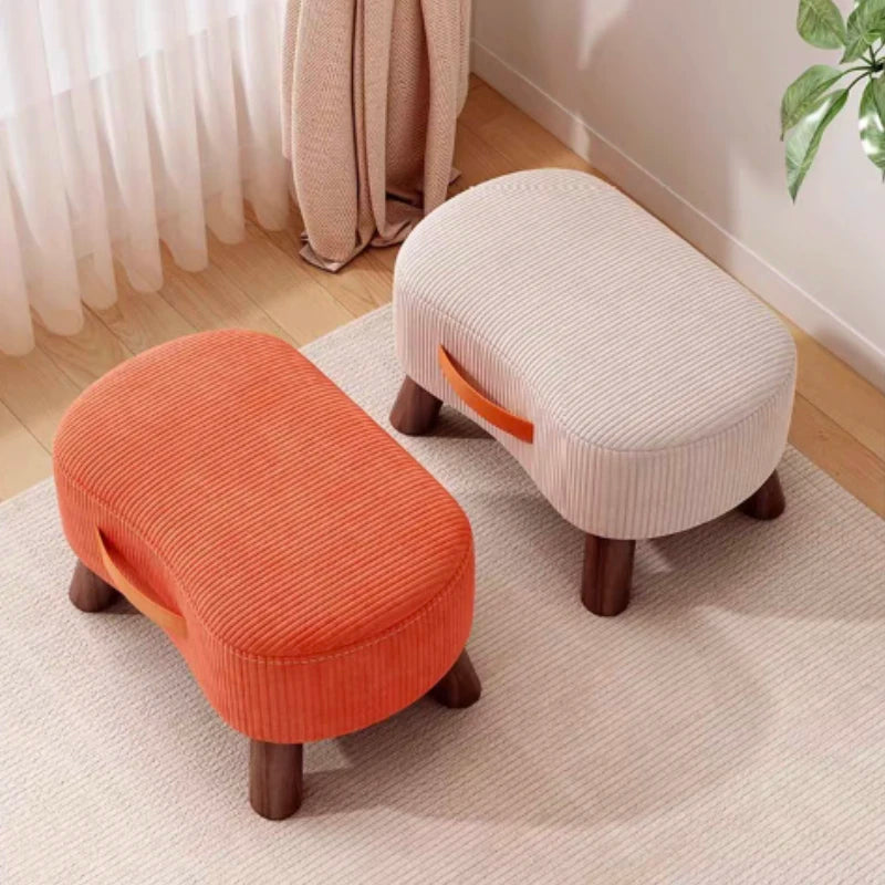 Household    Stool   Footstool   Wood Material   Living Room Furniture   Wooden Frame   Fabric