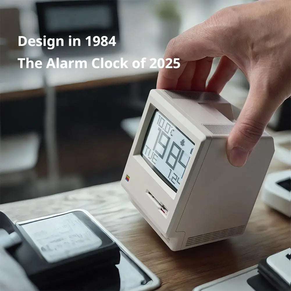 Maclock Retro Clock Creativity Alarm Clock Student Specific Wake Up Artifact Desktop Decor Computer Keyboard Accessories Gift