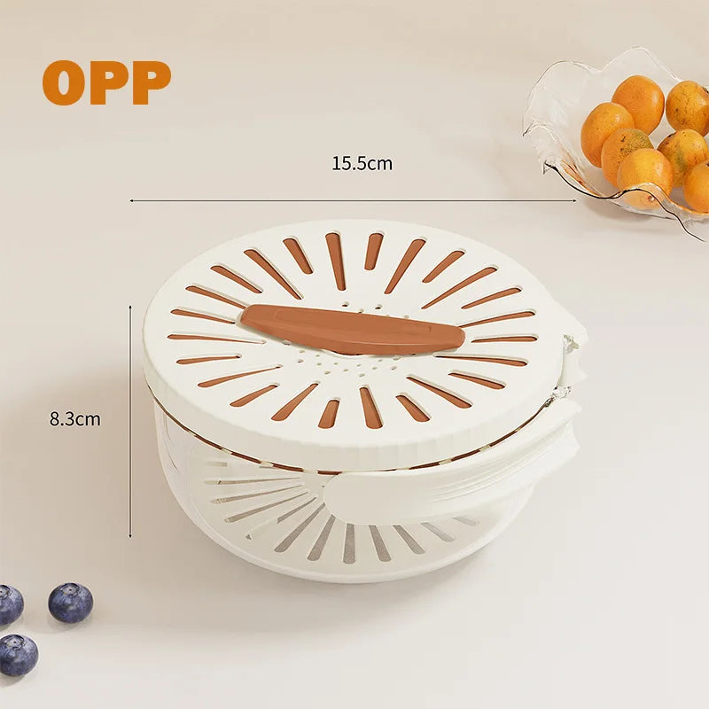 Fruit Strainer 2 In 1 Drainer And Strainer Multi-function Drain Basket Fruit Vegetable Washing Basket With Lid Drainer Tool Bowl