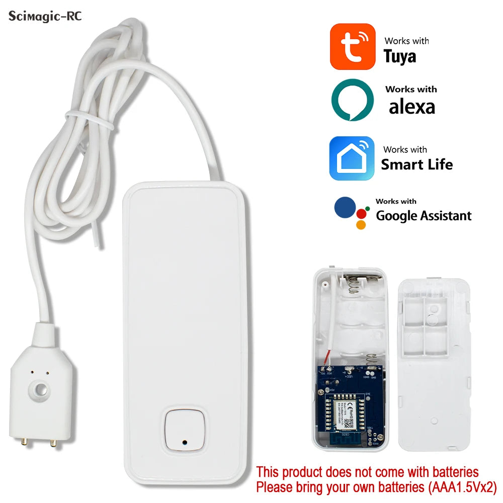 WiFi Tuya Smart Water Leakage Detector Sensor APP Remote Monitor 80dB Sound Alarm System Flood Home Security Safety Smartlife