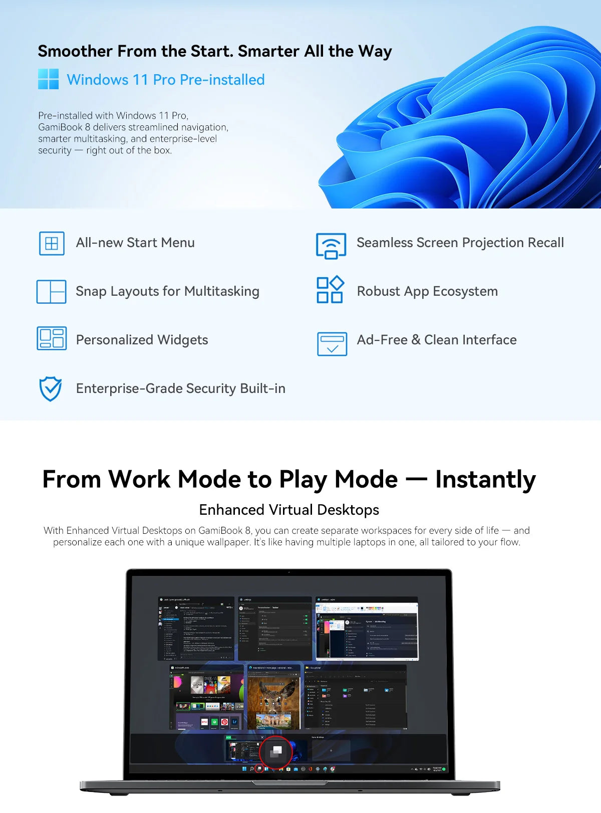 BLACKVIEW ‎GamiBook 8 AMD R7 7735HS 16" 16GB DDR5 512GB SSD 5000MAH Laptop  Windows 11 Pro 1920*1200  Backlit Keyboard 120Hz