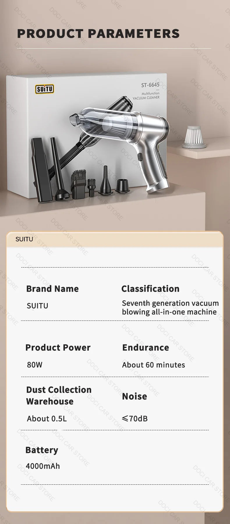 95000PA Home Appliance Car Vacuum Cleaner Wireless Handheld Car Vacuum Vacuuming And Blow 2 IN 1 Portable Strong Suction Cleaner