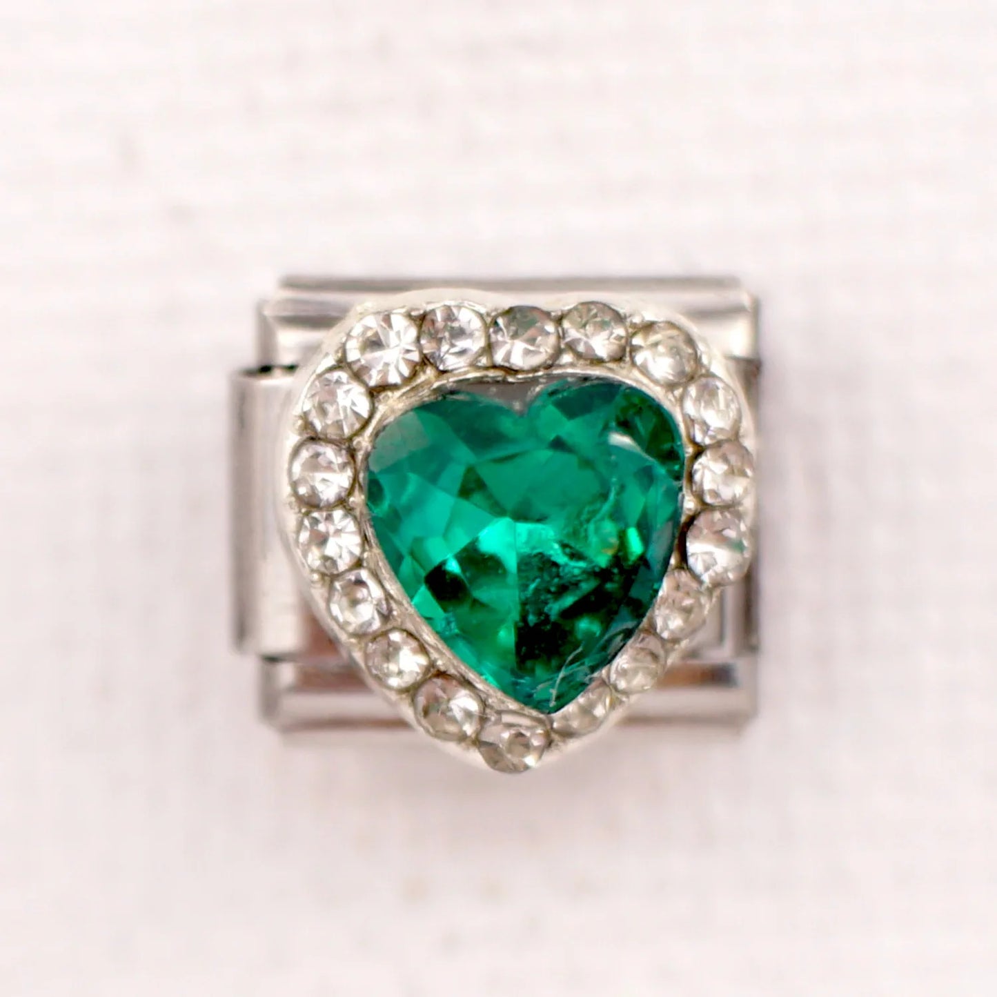 New Fashion Colorful Love Gemstone Style Italian Charm Fit 9mm Link Stainless Steel Bracelet Module DIY Women Men Jewelry Making