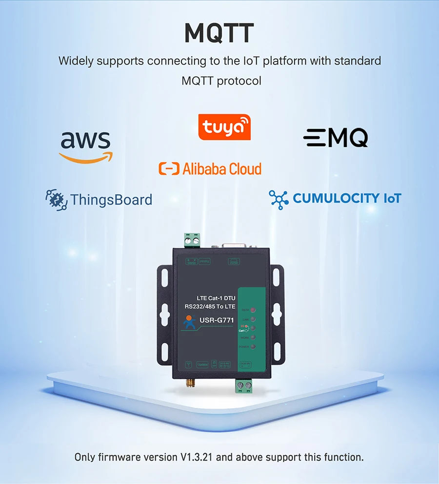 Serial Port RS232 RS485 To GSM 4G LTE CAT1 Converter Model Support MQTT HTTP G771-E